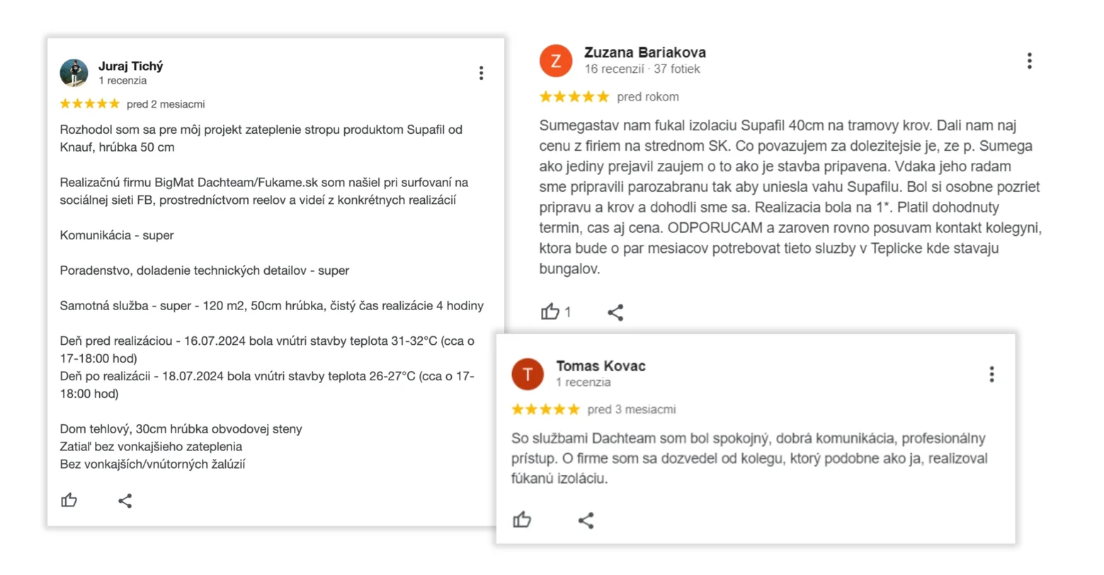 recenzie od zákazníkov z Google | BigMat Dachteam a Sumegastav recenzie od zákazníkov z Google | BigMat Dachteam a Sumegastav
